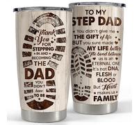 SANDJEST Step Dad Gifts Tumbler 20oz Coffee Travel Mug Cup Gift for Bonus Dad Stepfather Stepdad Gift from Step Daughter Son
