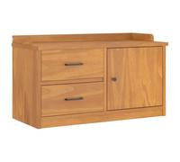 Sandnes Hallway Bench, 87 x 40 x 50 cm, Solid Pine Wood with Storage Space, Drawers and UV Painting, Bench for Hallway, Entryway, Robust Wooden Wardrobe Bench for Shoes and Storage