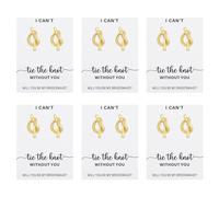 SANDOO I Couldn't Tie The Knot Without You Bridesmaid Earrings Gold Set of 6 - Bridesmaid Proposal Box Stuffers,Knot Earrings Stud for Bridesmaid,Bridesmaids Proposal Gifts,Will You Be My Bridesmaid