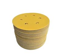 sandpaper， 100pcs 6 "6-Hole Dry Sandpaper 150mm DiscSelf-Adhesive Flocking Drawn Auto Hardware Woodware Sanding Polishing(180 Grit)