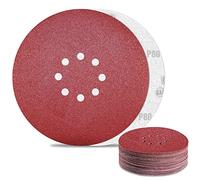 Sandpaper 225 mm Velcro 80 Grit 30 Pieces Sanding Discs Sanding Pads for 8 Hole Drywall Sander Ceiling Sander