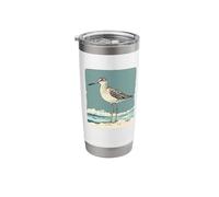 Sandpiper Bird Dancing with The Waves for Beach Lovers Stainless Steel Insulated Tumbler
