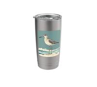 Sandpiper Bird Dancing with The Waves for Beach Lovers Stainless Steel Insulated Tumbler