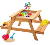 Sandpit Picnic Table - Perfect Outdoor Activity with Lid and Weather Cover Big Game Hunters Brown One Size