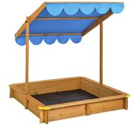 Sandpit Sand Box Childrens Play Water and Sand Pit Canopy Adjustable Outdoor