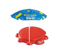 ＡＷＨＡＯ Sandpit with Lid And Parasol for Children, Portable And Shock-resistant Sandpit, Ideal for Sensory Play in The Garden, Ladybug