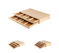 Sandqvipa Easel Wooden Tabletop Easel Painting Box Handle Design Easy Carrying Angle Adjustable Multifunctional Drawing Tool with Drawers Suitable for Painters, Students, Artists and Beginners (Double