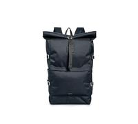 Sandqvist Men's Icon Large Rolltop Backpack, Navy With Black Leather, One Size