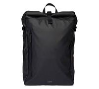 Sandqvist Unisex's Stream Slim Rolltop M Backpack, Black/White, One Size