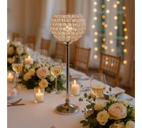 Sandra Chaircovers Crystal Globe 75Cm X 20Cm Crystal Globe Candelabra, Wedding Table Centrepiece, Single, Silver, Crystal Beaded Sphere