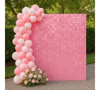 Sandra Chaircovers Sequin Wall Panel Collection, 30Cm X 30Cm, Square Sequin Wall Panel Backdrop, Single, Pink, Acrylic Sequins