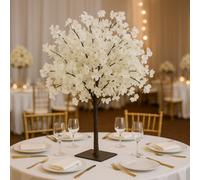 Sandra Chaircovers Wedding General 120Cm Ivory Artificial Wisteria Cherry Bloom Tree, Single Tabletop Centrepiece, Polyurethane Base