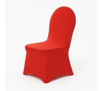 Sandra Chaircovers Weddinggeneral Spandex Chair Cover Single, Red Flat Front Design, Stretch Fit Premium 220Gsm Material For Events- Pack Of 10