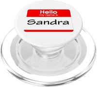 Sandra, Hello My Name is Name Tag, Badge PopSockets PopGrip for MagSafe