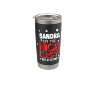 Sandra On The Nice List Funny Christmas Sandra Name Stainless Steel Insulated Tumbler