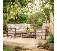 Sandridge Outdoor 3 Seater Sofa Set Natural Acacia Wood