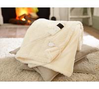 Sandringham Faux Fur Heated Throw 130x170cm | Cream Electric Blanket | Luxury Faux Fur with Mink Reverse | Machine Washable Heated Throw | British Design