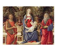Sandro Botticelli Madonna With Saints Cropped Large Art Print Poster Wall Decor Premium Mural