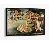 Sandro Botticelli, The Birth of Venus Canvas Floater Frame Print Picture Art - Black Frame 24 inch wide x 16 inch high