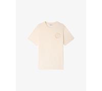 Sandro Mens Sandro Crochet-Flower Short-Sleeved Cotton-Jersey T-Shirt Butter Cream XS