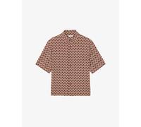 Sandro Mens Sandro Graphic Rope-Print Loose-Fit Woven Shirt Terra S
