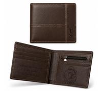 SANDRO PET Personalised Leather Wallet for Men, Custom Photo Name Handwriting Engraved Mens Slim Wallet with Coin Pocket, Gift for Dad Him Husband Grandad Birthday Fathers Day