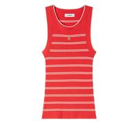 SANDRO striped-pattern logo-plaque tank top - Red 0-1-2-3-4