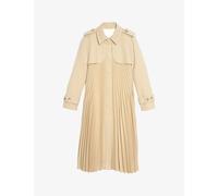 Sandro Womens Beige Belted Satin-crepe Coat 8