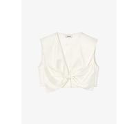 Sandro Womens Naturels Passy Bow-embellished Stretch-satin Crop Top 12