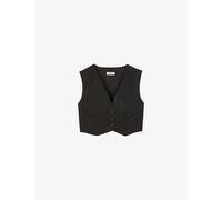 Sandro Womens Sandro Sequin-Embellished Cropped Woven Top Noir / Gris 8