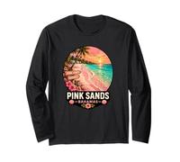 Sands Bahamas Tropical Beach Sunset Design Long Sleeve T-Shirt