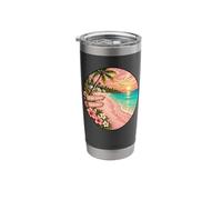 Sands Beach Bahamas Vacation Sunset Illustration Stainless Steel Insulated Tumbler
