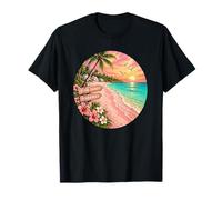 Sands Beach Bahamas Vacation Sunset Illustration T-Shirt