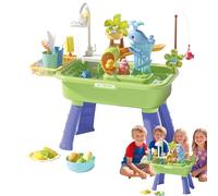 Sands Water Activity Playsset - Outdoor Sand Play Station, Toddler Splash Table | Developmental Interactive Sensory Fun Kit with Pump for Outside Playtime Beach Hand-Eye Coordination Develop Skill