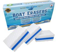 SandShark Boat Erasers 3-Pack Boat Cleaner Scuff Remover | Boat Accessories, Marine Boat Cleaner Removes Scuffs Marks, Dirt, Grime from Boat Hull, Interiors - Great Gift Idea or Gadgets for Men!