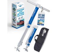 SandShark New Ultimate PWC 2.0 Premium Jet Ski Anchor. Shallow Water Anchor Pole. Jetski Accessory/PWC Anchor. Kayak Anchor Kit for Beach & Sandbar. Compact, Adjustable 18” to 31” w/Padded Case.
