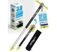 SandShark Patent Pending Supersport 3.0 Boat Anchor - Shallow Water Anchor Pole - Great Jet Ski Anchor, PWC Anchor, Pontoon Boat Accessories for Beach and Sandbar - Adjusts 29"-48" w/Case