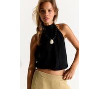 Sandshell Linen Rosie Top by free-est at Free People in Black, Size: Medium - female