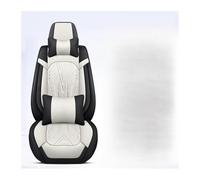 SANDSIS For Focus MK1 Waterproof Universal Leather Full Set Car Seat Covers Accessories Car Seat Covers Set(Black White+cushion)