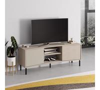 Sandstone 1 Door TV Unit Curved Black Metal Legs