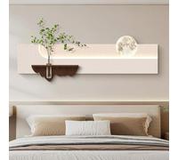 Sandstone Art Wall Decor with Warm LED Lights, 3D Sculptures Decorative Painting with Vase, Wall Hanging Home Decorations for Bedroom, Entryway, Office(Brown,100 * 35cm/39.4 * 13.8in)