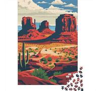 Sandstone Canyon 1000 Piece Jigsaw Puzzle Paper for Adults Desert Cactus Night View Puzzle Game for Family Relaxation Home Gift 38x26cm/1000pcs