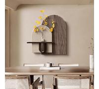 Sandstone Decor Wall Art Painting,3D Wall Art Decor with Led Light, Sandstone with Hydroponic Vase (C)