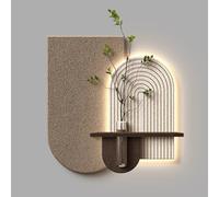 Sandstone Decor Wall Art Painting, Creative Entrance Foyer Landscape Decorative Painting, Wall Hanging Mural with LED Light,Modern Home Decor (B)