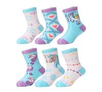 Sandsuced Kids Warm Merino Wool Socks for Walking Boys Girls Toddlers Thermal Winter Hiking Thick Heavy Cosy Boot Cabin Crew Unicorn Gift Socks 6 Pairs(Unicorn A,1-3 Y)