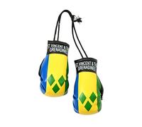 SandT Collection Country Flag Mini Boxing Gloves - Hanging Punching Gloves (St. Vincent and The Grenadines)