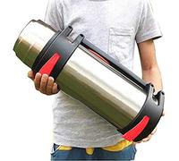 Sandtec Vacuum Travel Insulated Bottle Giant Flask 3L for Hot and Cold Drinks Stainless Steel Oversized Capacity Vacuum Insulated Thermal Reusable Water Bottle Tank for Home Outdoor (Silver, 3L)