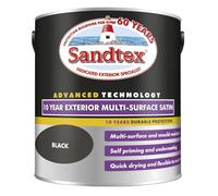 Sandtex 10 Year Multi Surface Satin Paint 2.5l Black