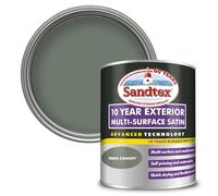 Crown Exterior Multi-Surface Satin Paint Sandtex 10 Year - Quick Drying - 750 ml Fern Canopy