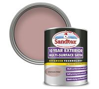 Crown Exterior Multi-Surface Satin Paint Sandtex 10 Year - Vintage Pink 750ml